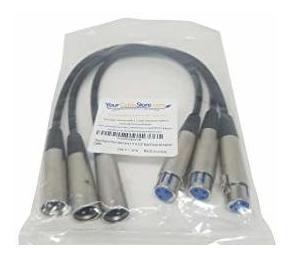 Cables Micrófono Xlr 3p Macho/hembra (1ft) - Pack De 3