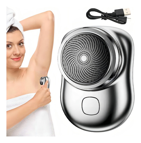 Barbeador Eletrico Mini Portatil Cabeca Giratoria Carga Usb