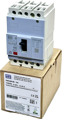 Disjuntor Caixa Moldada 3p Weg Dwb160n100 100a 11339704 Novo