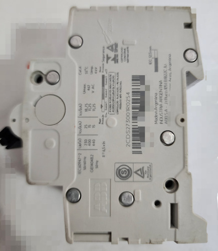 Interruptor Automatico 3p 25a Curva C 15ka 2cds273001r0254
