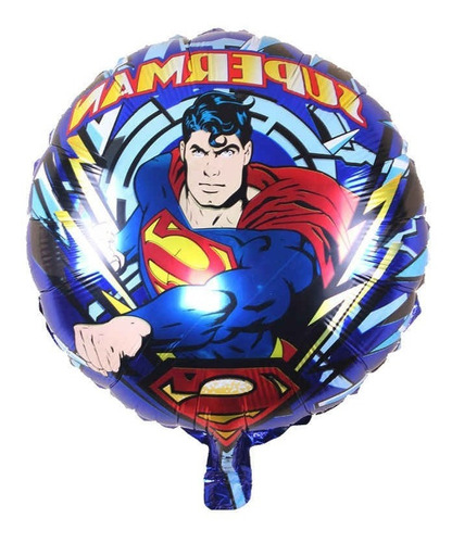 Pack X 10 Globos Metalizados De Superman De 18 Pulgadas