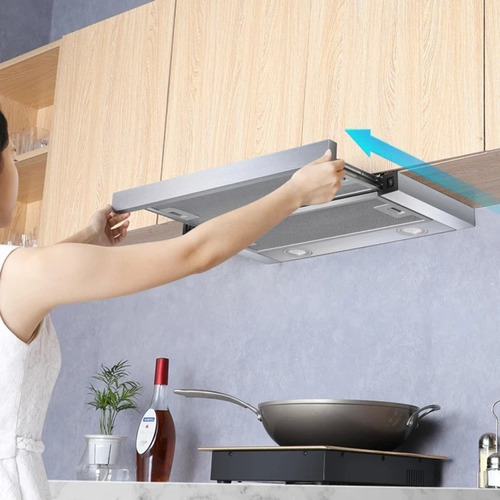 Imagen 4 de 10 de Purificador De Cocina Extensible Acero 60cm Con/sin Salida