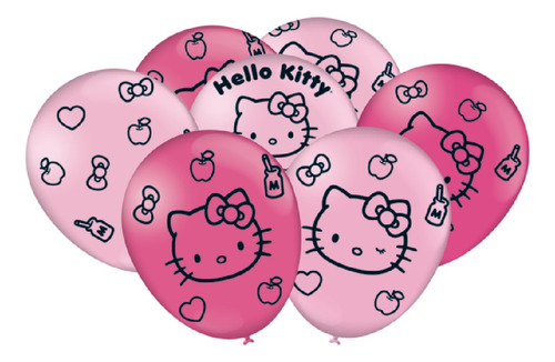 Balão Bexiga Hello Kitty 9  23cm - 25 Unidades - Festcolor