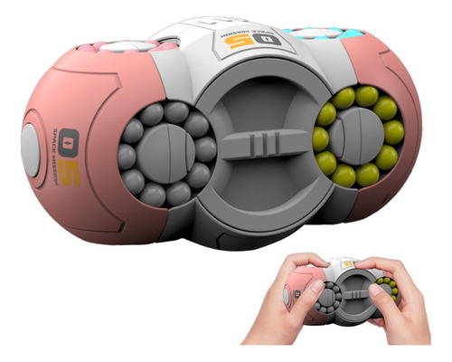 Cubo De Frijol Mágico Giratorio Juego De Rompecabezas De Bol Rosa Pálido
