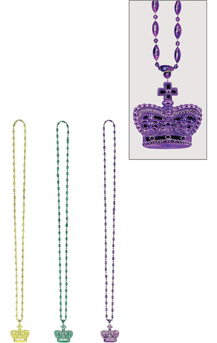 Collares De Fiesta Mardi Gras Colgante De Corona, 30 , ...