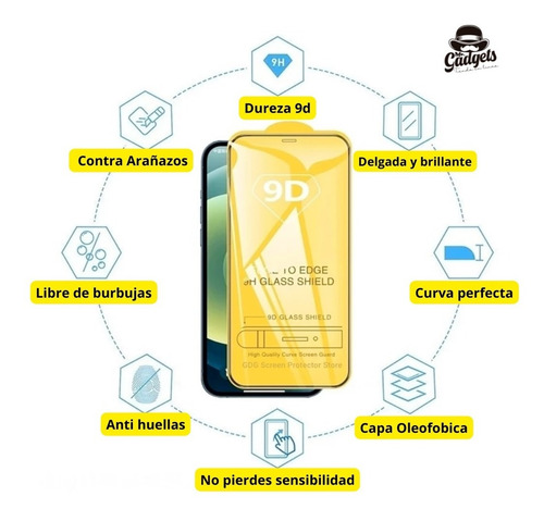 Imagen 3 de 10 de 10pz Cristal Templado 9d Para Todos iPhone Pantalla Completa