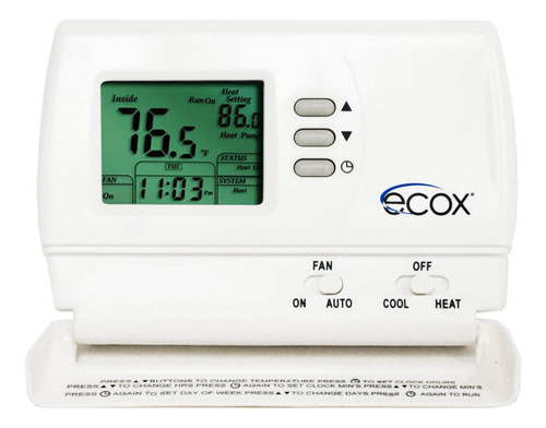 Termostato Ecox Digital, No Programable, 1 Etapa, 24v 