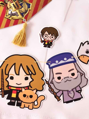 Kit Cumpleaños Decoración Cake Topper Banderín Harry Potter
