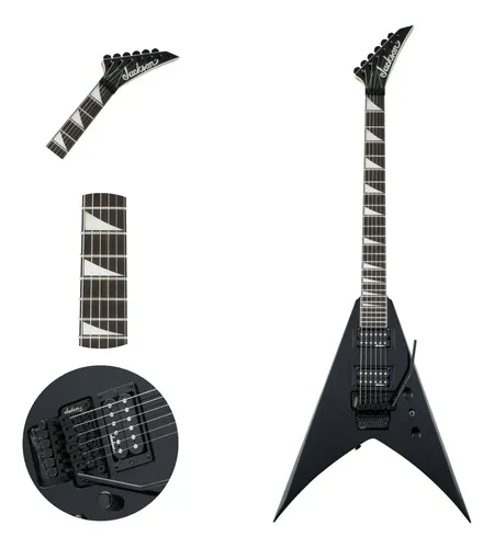 Guitarra Elétrica Jackson King V JS32 Preta Brilhante, com