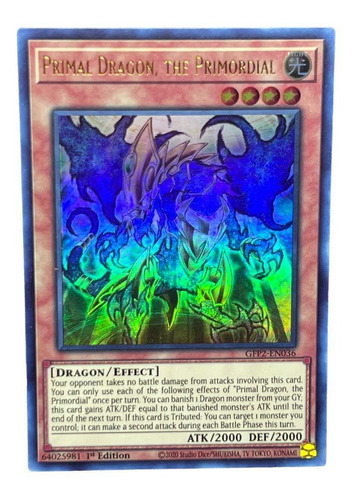 Primal Dragon The Primordial Carta Yugioh! Inglés