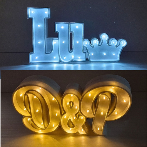 Nombres Iluminados 4 Letras 35 Cm - Polyfan Cartel Con Luces