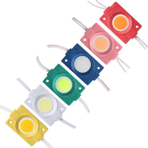 10 Modulos 9 Led Cob Redondo 12v 2.4w Alta Intensidad Luz Amarillo