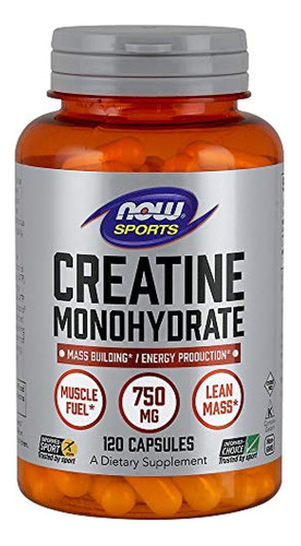 Ahora Nutrición Deportiva, Monohidrato De Creatina 750 Mg, 1