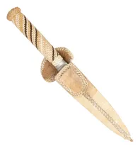 Comprar Cuchillo Trenzado Común 10cm Acero Inox Vaina Cuero Crudo
