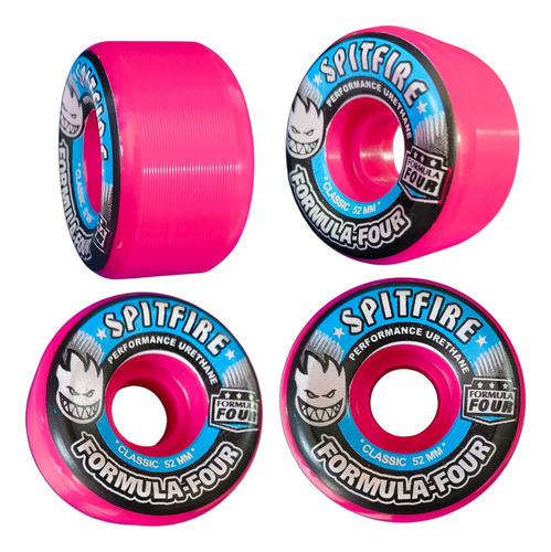 Trucks Skateboard Litezpeed+baleros Abec 9+ruedas 52mm Negro/rosa