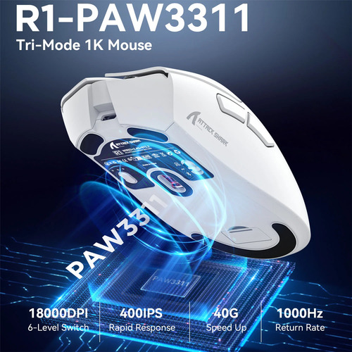 Ratón Inalámbrico Para Juegos Attack Shark R1 18000dpi