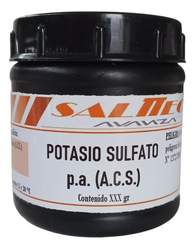 Potasio Sulfato P. A. (a.c.s.) X 50 Gr - Salttech
