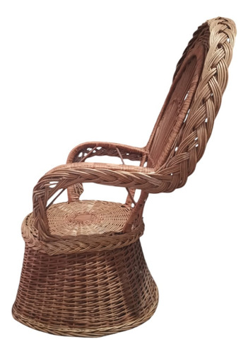 Sillón De Mimbre No Tiene Tela Marrón Marrón