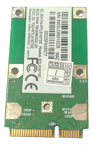 Placa Wi-fi Notebook Cce Info Xlp-432 Cce Ilp232 (Usado)