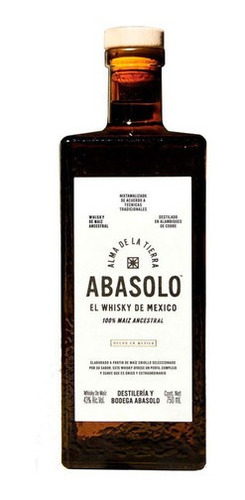 Whisky Ambar Mexicano Maíz Cacahiazintl 750ml Abasolo