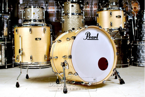 Bateria Pearl 3 Cuerpos Wood Fiberglass Bombo 22 Kapur Fibra Color Platinum mist