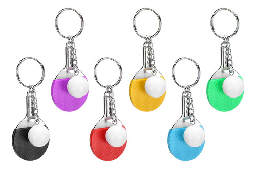 Llavero Pingpong Keyfob, Miniraqueta De Tenis De Mesa, 6 Uni