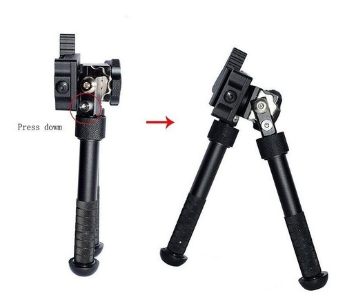 Bipé Retrátil Atlas 360° Para Trilho 20 Mm Pcp Co2 Pressão