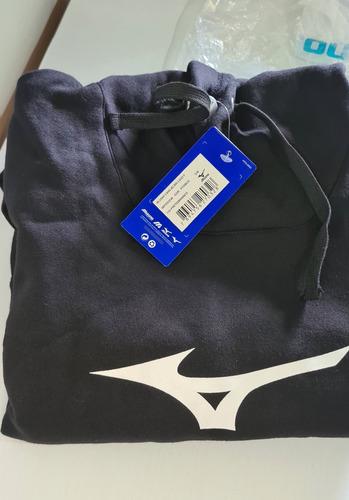 Blusa De Moletom Mizuno Big Logo Feminino Canguru Com Capuz