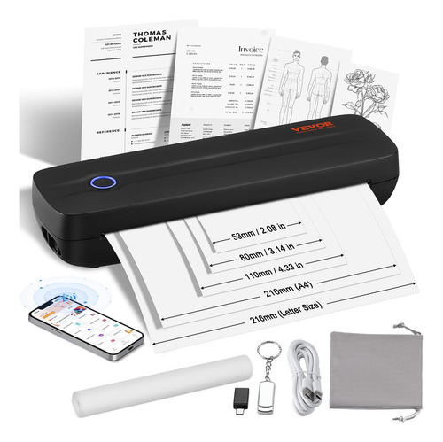 Impresora Portátil Sin Tinta C/bluetooth Para Papel Térmico.