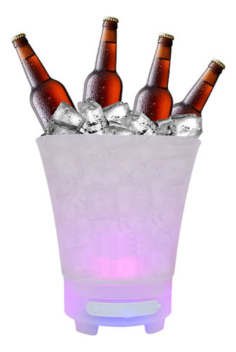 Hielera Bocina Bluetooth Luz Led Sonido Hi-fi Ch-j2029 Color Blanco Buytiti