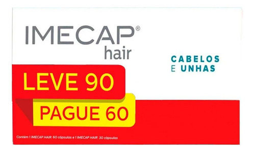 Kit Imecap Hair Cabelos E Unhas Com 6 Un De 90 Cápsulas Cada