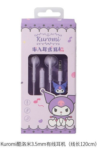 Auriculares Sanrios Cute Kuromi Cinnamoroll Tipo C Con Cable