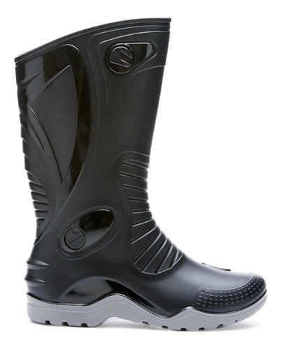 Botas De Lluvia Color Negro Para Motociclistas Suela Gris