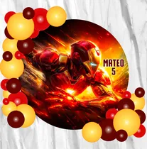 Comprar Fondo Banner Candy Bar Circular Superheroe Ironman 70x70cm