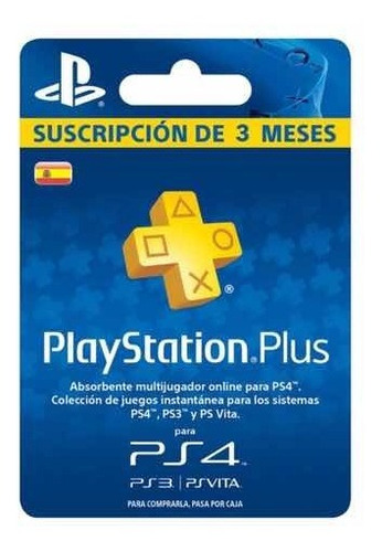 Membresia Psn Plus 3 Meses España Ps4 Entrega Inmediata Ade