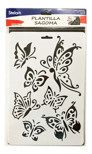 Plantilla Flexible Stencil Diseño Mariposas