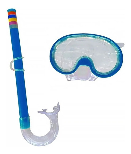 Equipo Snorkel + Mascara Junior Luneta Silicona Niños Buceo