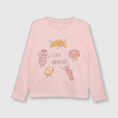 Pijama De Niña De Algodón Rosado (2 A 12 Años) Colloky
