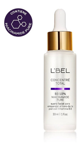 B3 niacinamide pure suero facial l´bel concentré aclara rejuvenece todo tipo de piel