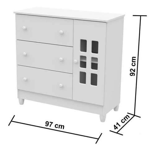 Imagem 4 de 6 de Quarto Bebê Berço Guarda Roupa Cômoda Fraldário Branco