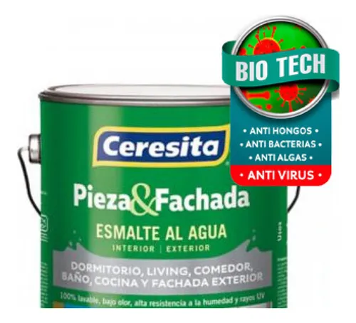 Esmalte Al Agua Pieza Y Fachada 1 Galón Blanco Ceresita