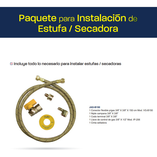 Paquete Para Instalación De Estufa/secadora Coflex