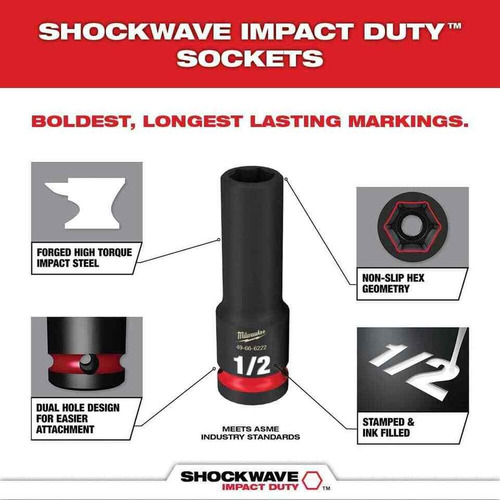Juego De Dados Impacto 3/8 Sae Y Mm De 43 Pz Milwaukee Nuevo