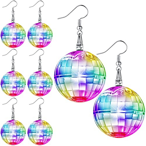 4 Pairs Light Up Disco Ball Earrings Led Light Earrings...