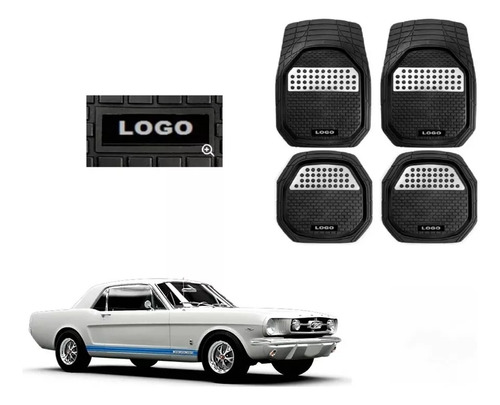 Tapetes 4pz Bandeja 3d Logo Mustang Gt 1966 1967 1968 1969