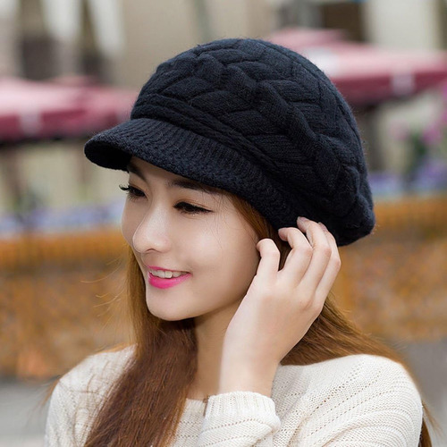 Hindawi Women Winter Warm Knit Hat Wool Snow Ski Caps Wit...