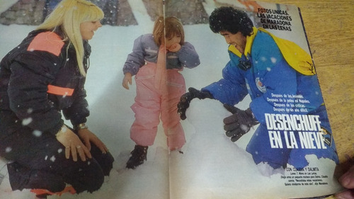 Revista Gente N° 1255 Maradona Dalma Claudia Vacaciones 1989