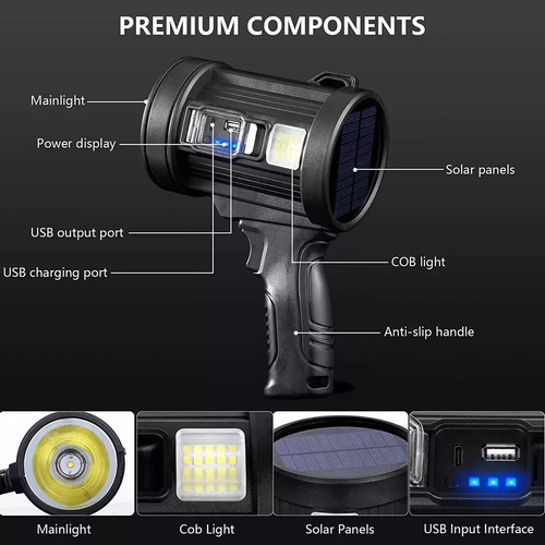 Reflector 90000 Lumens, Lanterna De Mão, Luz Led