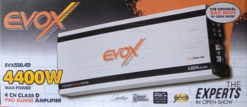 Amplificador D 4 Canales 4400w Rms Open Show Evox Evx550.4d