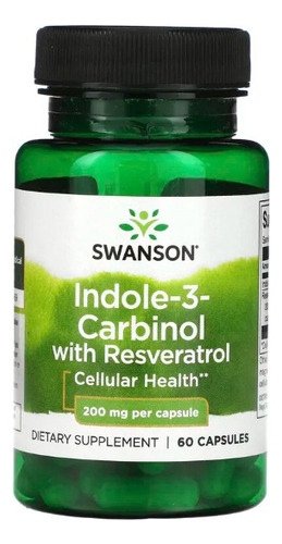 Indol 3 Carbinol Swanson 200 mg con resveratrol 60 cápsulas